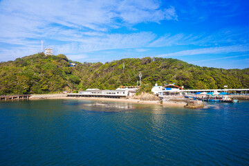 Obraz premium Toba Island is the park of dolphin which includes dolphin show and also the small aquarium on the island.