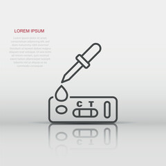 Coronavirus rapid test icon in flat style. covid-19 vector illustration on isolated background. Medical diagnostic sign business concept.
