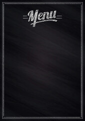 Vintage Menu written with chalk on a blackboard