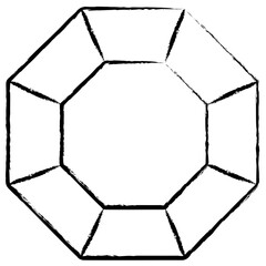 Fototapeta premium Hand drawn Diamond illustration icon