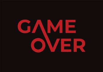 Fototapeta na wymiar Game Over Text Vector | Creative Game Over
