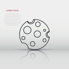 Cheese slice icon in flat style. Milk food vector illustration on isolated background. Breakfast sign business concept.