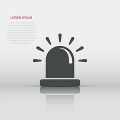 Emergency alarm icon in flat style. Alert lamp vector illustration on isolated background. Police urgency sign business concept.