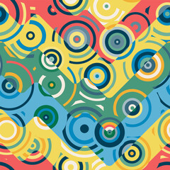 Colored abstract circles. Seamless pattern