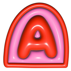 3D Puffy sticker letter A