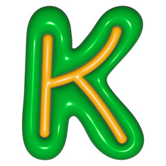 3D Puffy sticker letter k