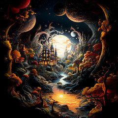 Abstract illustration of a futuristic world