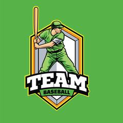 Vector of baseball badge logo team