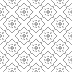 Vector pattern with symmetrical elements . Modern stylish abstract texture. Repeating geometric tiles from striped elements.Black and white pattern.