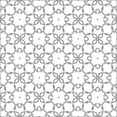 Vector pattern with symmetrical elements . Modern stylish abstract texture. Repeating geometric tiles from striped elements.Black and white pattern.