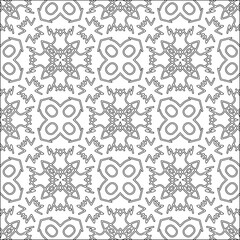 Vector pattern with symmetrical elements . Modern stylish abstract texture. Repeating geometric tiles from striped elements.Black and white pattern.