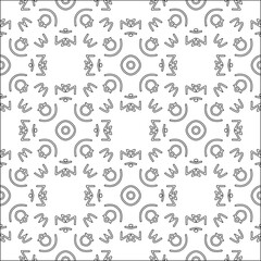 Vector pattern with symmetrical elements . Modern stylish abstract texture. Repeating geometric tiles from striped elements.Black and white pattern.