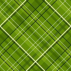 Checkered seamless pattern in  green and white colors for plaid, fabric, textile, clothes, tablecloth and other things. Tartan fabric textile background plaid