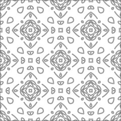 Vector pattern with symmetrical elements . Modern stylish abstract texture. Repeating geometric tiles from striped elements.Black and white pattern.