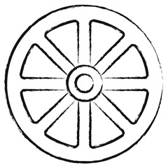 Fototapeta premium Hand drawn Wagon wheel illustration icon