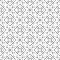 Vector pattern with symmetrical elements . Modern stylish abstract texture. Repeating geometric tiles from striped elements.Black and white pattern.