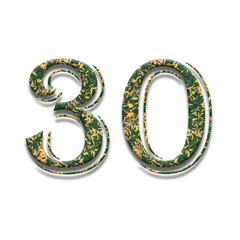 Design number 30 with leaf texture on white background.