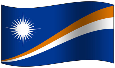 Marshall Islands flag waving 3D icon
