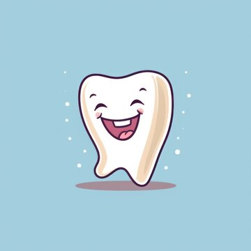 Illustration of a cheerful baby baby tooth