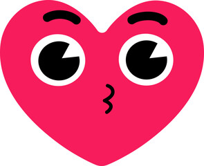 Naklejka premium Heart Face Kiss