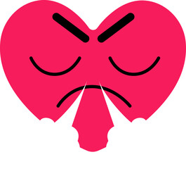 Heart Face Over Angry Smoke Nose