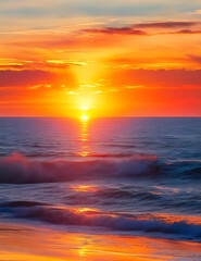 Fototapeta premium Beautiful sunrise over the sea