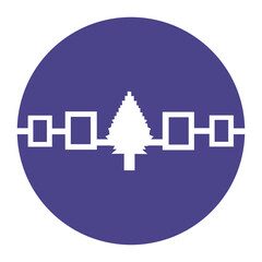 Circle badge Iroquois confederacy Indian flag vector illustration isolated on white background, or Haudenosaunee flag button roundel, represent the six nations. Symbol of native people in America. 