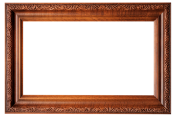 isolated illustrations of wood picture photo frame. Created with Generative AI