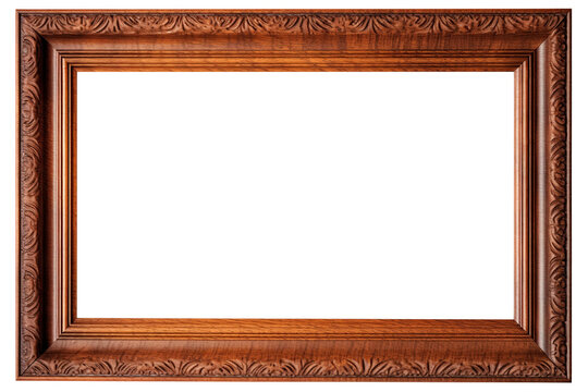 isolated illustrations of wood picture photo frame. Created with Generative AI