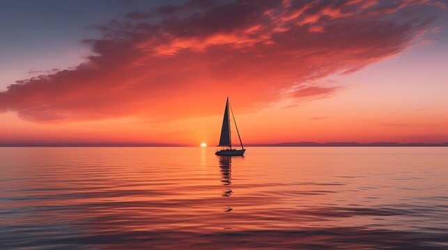 sailboat at sunset