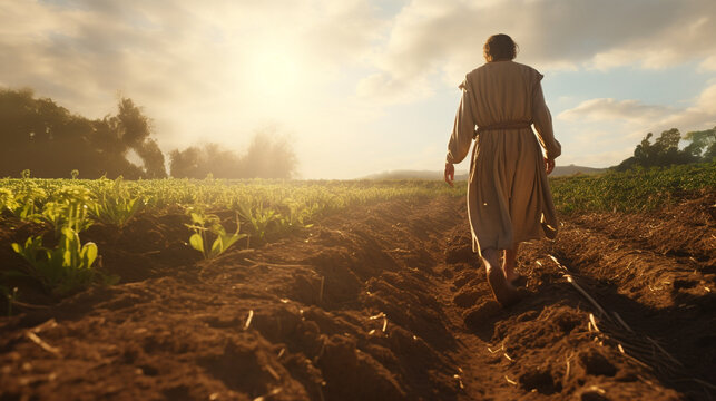 The sower went out to sow. The photo can be used to illustrate the gospel parables