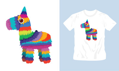 Graphic t-shirt design of multiple color horse vector illustration for t shirt editable template