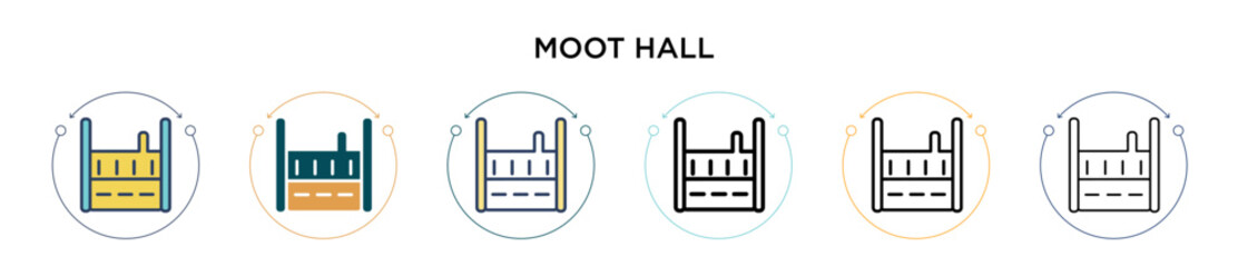 Moot hall icon in filled, thin line, outline and stroke style. Vector illustration of two colored and black moot hall vector icons designs can be used for mobile, ui, web - obrazy, fototapety, plakaty