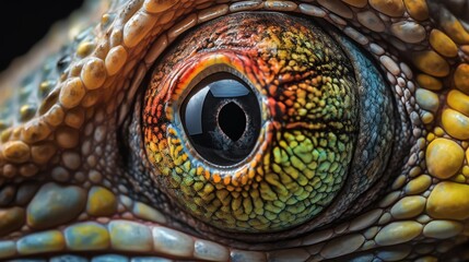 Fototapeta premium close up of a chameleon Eye