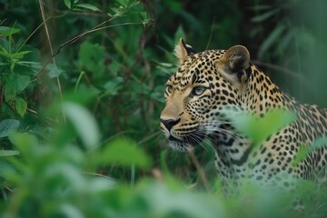Fototapeta na wymiar Leopard in the savannah