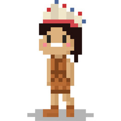 Pixel art american native character