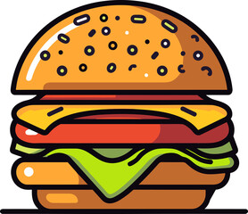 flat icon cheeseburger, Cheeseburger Icons & Symbols