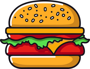 flat icon cheeseburger, Cheeseburger Icons & Symbols