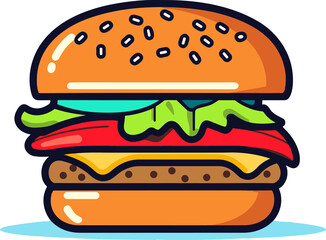 flat icon cheeseburger, Cheeseburger Icons & Symbols