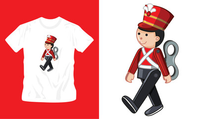 Children toy set of soldier t-shirt design editable template