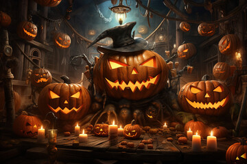 Halloween jack o lantern on halloween