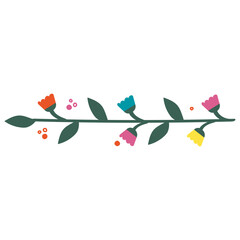 Fototapeta premium Colorful flowers ornament illustration