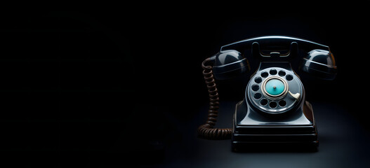 Telephone isolated on black