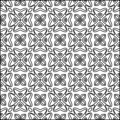 Vector pattern with symmetrical elements . Modern stylish abstract texture. Repeating geometric tiles from striped elements.Black and white pattern.