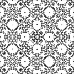 Vector pattern with symmetrical elements . Modern stylish abstract texture. Repeating geometric tiles from striped elements.Black and white pattern.
