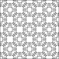 Vector pattern with symmetrical elements . Modern stylish abstract texture. Repeating geometric tiles from striped elements.Black and white pattern.