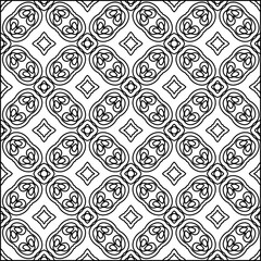 Vector pattern with symmetrical elements . Modern stylish abstract texture. Repeating geometric tiles from striped elements.Black and white pattern.