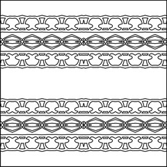 Obraz premium Vector pattern with symmetrical elements . Modern stylish abstract texture. Repeating geometric tiles from striped elements.Black and white pattern.