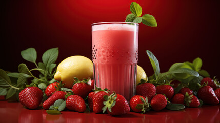strawberry smoothie with strawberry