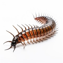Fototapeta premium A centipede in white background